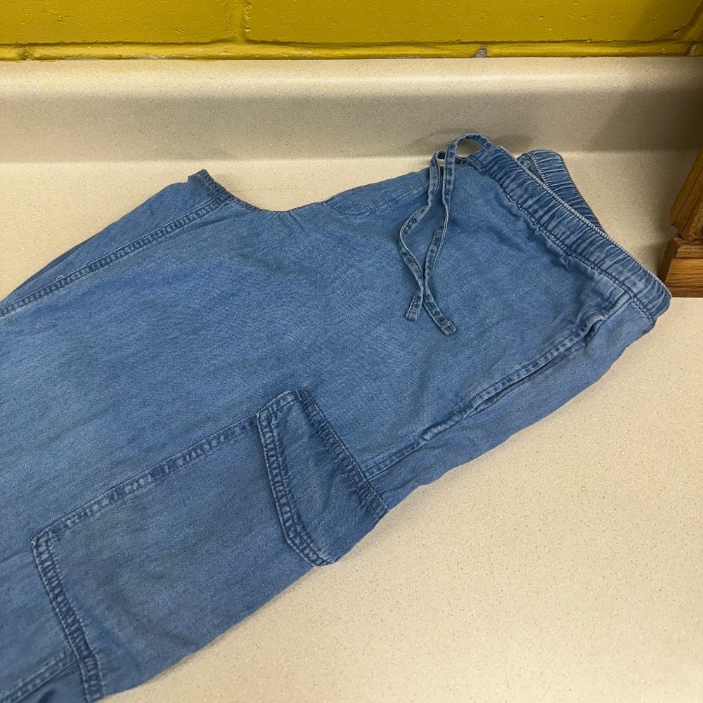 Women's Gap Wide Leg Cargo Pants Blue Size Large